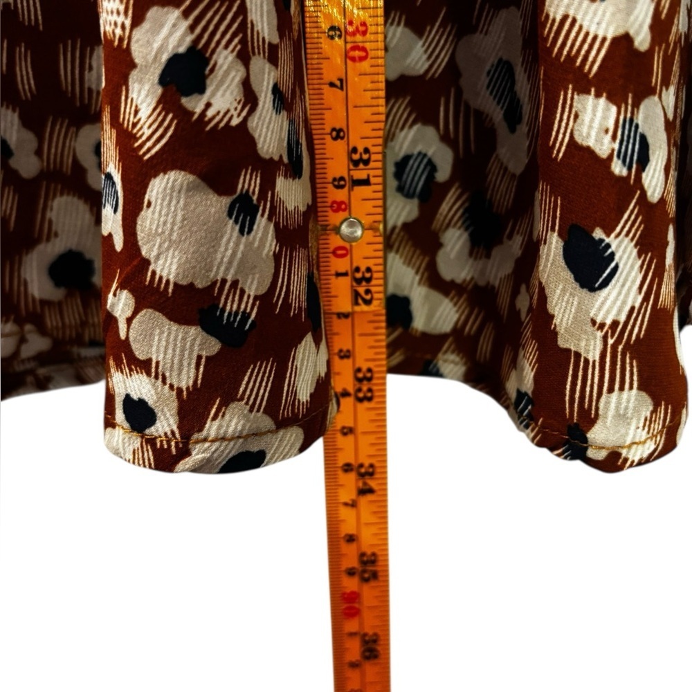 Umgee Rust Leopard Print Mini Dress Short Ruffled Sleeves Boxy Size Medium - Picture 9 of 10